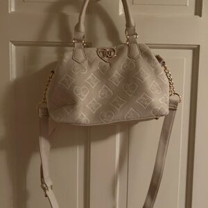Juicy Couture Cream Shoulder Bag with Heart Logo